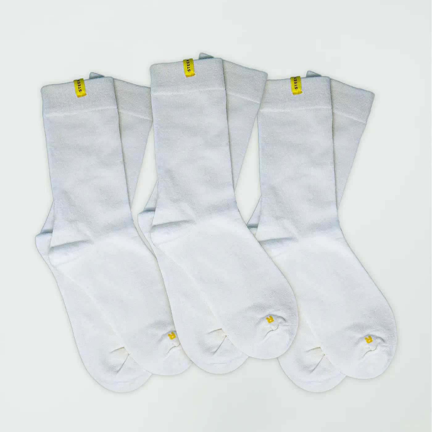 Steen White Bamboo Socks 3-Pack